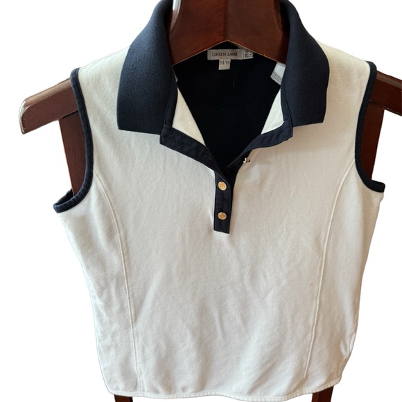 Golf sleeveless Green lamb cotton polo size M in like new condition - Picture 2 of 7